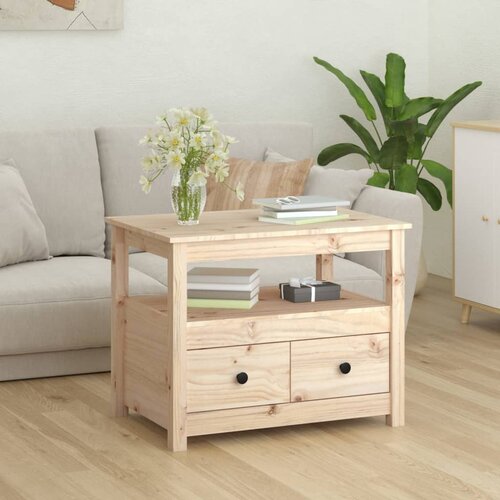 VidaXL Stolić za kavu 71 x 49 x 55 cm od masivne borovine Slike