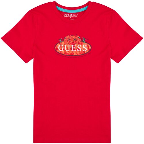 Guess Majice s kratkimi rokavi T SHIRT Rdeča Slike