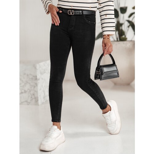 DStreet Spodnie damskie BLACKIN typu skinny czarne Slike
