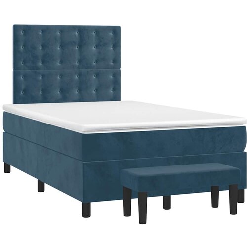 Box spring krevet s madracem tamnoplavi 120 x 200 cm bar&amp;scaron;unasti Slike
