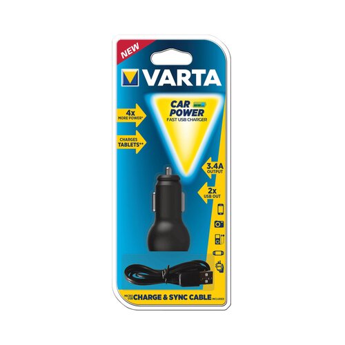 Varta USB punjač Power-Fast za motorna vozila jakost struje max.=2.4 A Slike