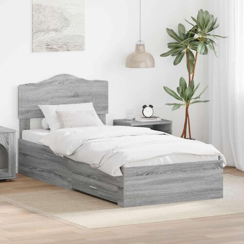  Okvir za krevet Siva Sonoma 90 x 200 cm Konstruirano drvo Cene