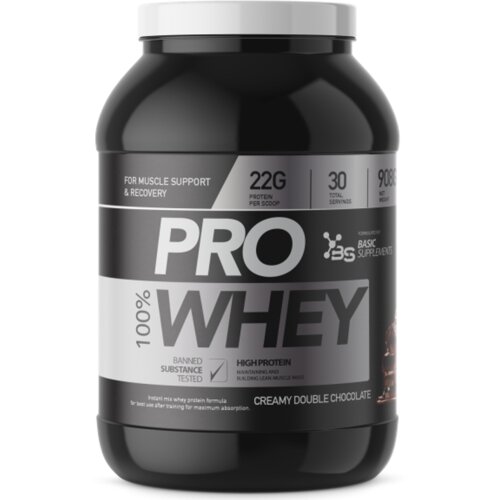 Basic Supplements 100% PRO WHEY 908GR - Creamy Double Chocolate Slike