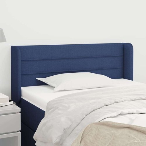  Vzglavje z u&amp;scaron;esi modro 93x16x78/88 cm blago Slike