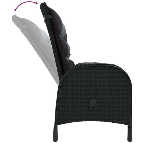 VidaXL 3-dijelni vrtni bistro set od poliratana crni Slike