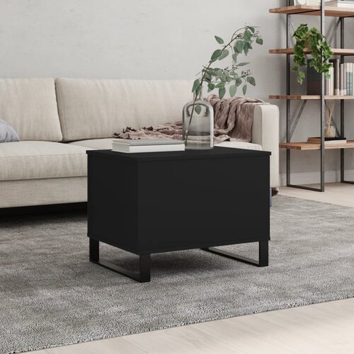 vidaXL Klubska mizica črna 60x44,5x45 cm inženirski les Cene
