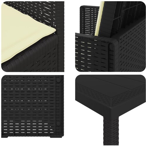  Vrtni set za objed s jastukom 9 pcs Antracit i krem PP Slike