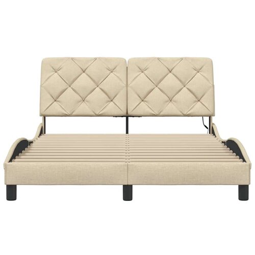  Okvir kreveta s LED-om bez krem madraca 140x190 cm Tkanina Slike