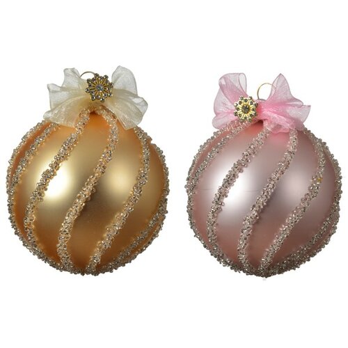 Other novogodišnja kugla roze sa mašnicom Cene