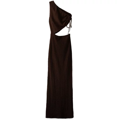Bershka Ljetna haljina tamno smeđa