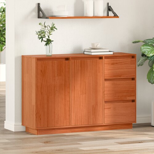 vidaXL Ormarić / Komoda s ladicama s pohranom s vratima Smeđa 111 x 34 x 75 cm Cene