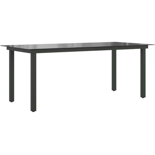 In vrtni stol crni 190 x 90 x 74 cm aluminijum i staklo Cene