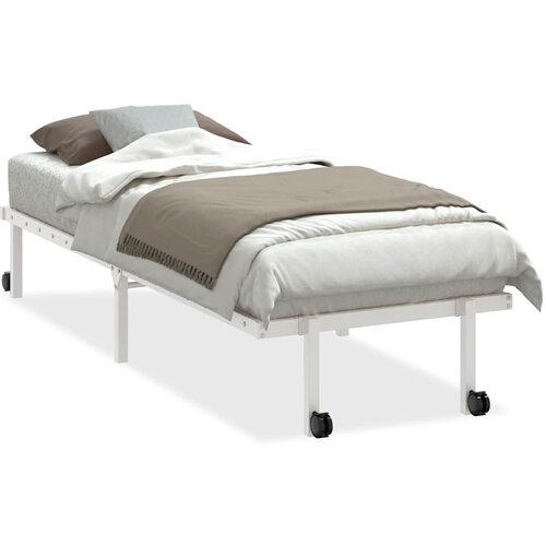 Maison Chic Posteljni okvir - Enojna postelja - Postelja za odrasle brez vzmetnice zložljiv beli 75x190 cm jeklo-J13596, (21760608) Cene