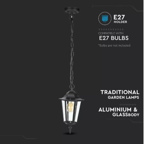  Spolja&amp;scaron;nji luster na lancu 1xE27/40W/230V IP44 crni Slike
