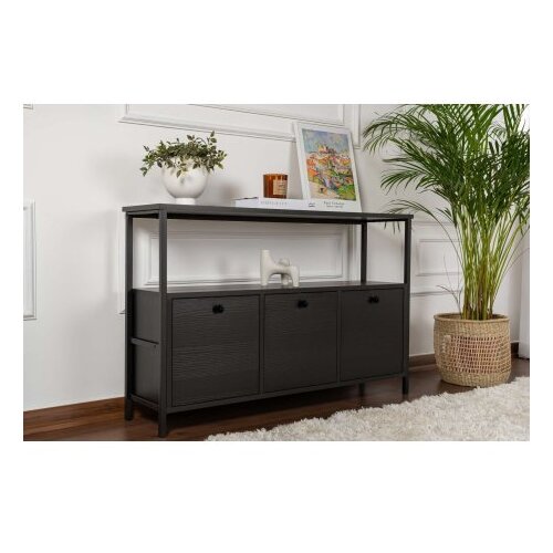 Hanah home Crni pomoćni stol u mat dekoru 29,5x120 cm Solace – Cene
