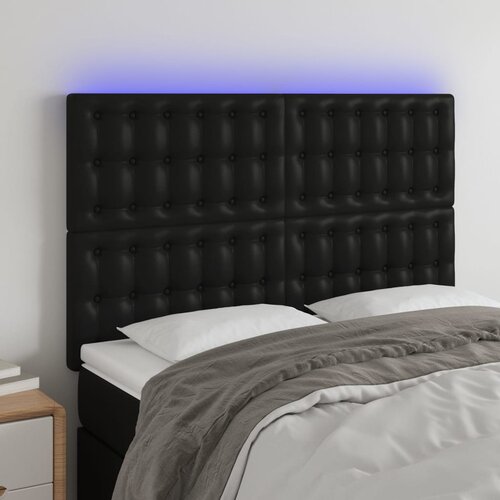  LED uzglavlje crno 144x5x118/128 cm od umjetna koža Cene