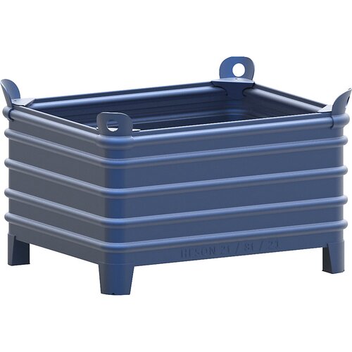 Heson zaboj za zlaganje za velike obremenitve, &amp;scaron;xd 800 x 1000 mm, s kotnimi žepi, moder lak, od 1 kosa Slike