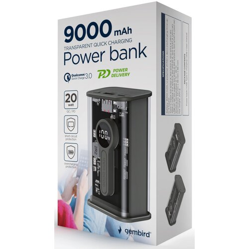 Gembird prenosna baterija Power bank QC3.0 9000mAh Slike
