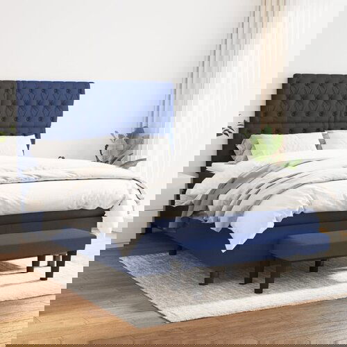  The Living Store Box spring postelja z vzmetnico modra 140x200 cm blago - Box Spring Postelja, (21457861) Slike