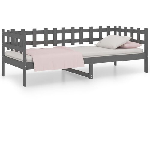 VidaXL Dnevna postelja siva 90x200 cm trdna borovina, (20648264) Slike
