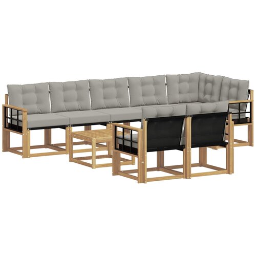 vidaXL Zunanja garnitura za sedenje 9 pcs Bela in svetlo siva, (5000279881) Cene