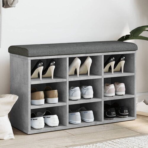 vidaXL Klupa za cipele siva boja betona 82x32x50 cm konstruirano drvo Cijene