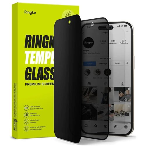 Ringke Cover Display ID Glass kaljeno staklo za iPhone 15 Plus -Privacy Slike