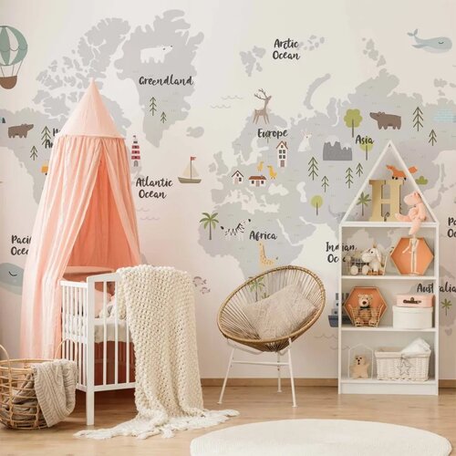  Foto tapeta - Minimalist Map for Children\'s Room 300x210 Standard Cijene