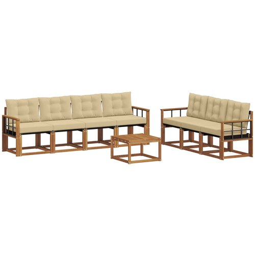  Set vanjskih sofa 8 kom. Prirodna i bež Slike
