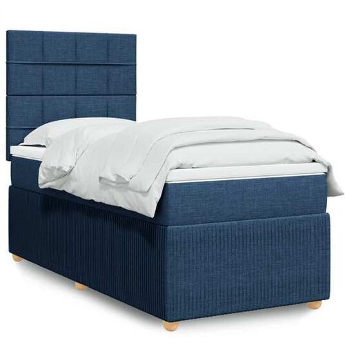 vidaXL Krevet s oprugama i madracem plavi 100 x 200 cm od tkanine Cijene