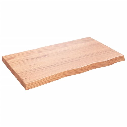 VidaXL Stenska polica svetlo rjava 100x60x6 cm trdna hrastovina Slike