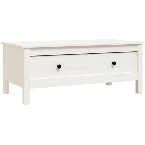 Maison Chic Klubska mizica - kavna mizica - Nizka mizica bela 100x50x40 cm trdna borovina, (21754042) Cene