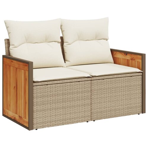  7-dijelni set vrtnih sofa od poliratana s jastucima bež 59 x 62 x 69 cm Slike