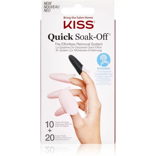 Kiss Quick Soak-Off Remover Caps set za nokte 30 kom