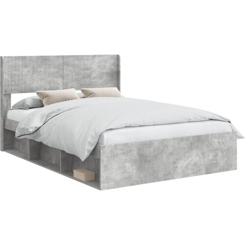 Okvir za krevet s pohranom i uzglavljem Betonska siva - Betonska siva 135 x 190 cm Slike
