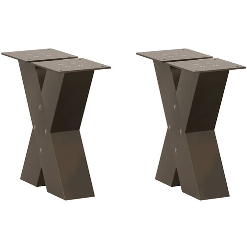  Noge za klub stolić u obliku slova X, 2 kom, prirodni čelik, 30 x (30-31) cm, čelik Cene