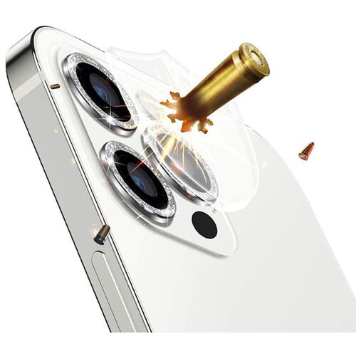  KALJENO STEKLO HARD DIAMOND ZA KAMERO (LEČO) ZA IPHONE 15 PRO/15 PRO MAX SILVER (LEČA 3 KOS) Slike