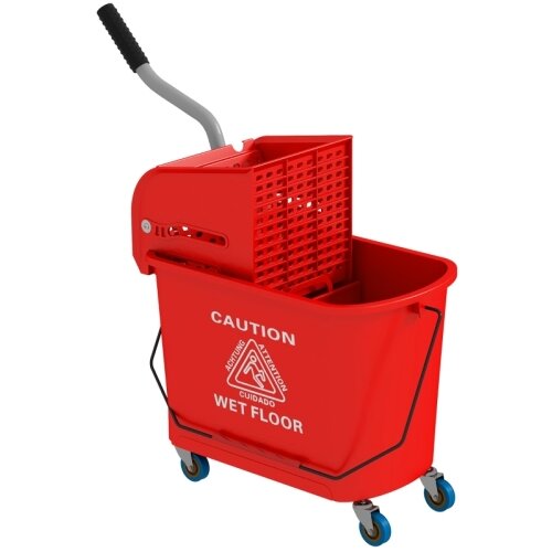 Nesta Mop vedro 20 L z ožemalnikom in ročajem, rdeč, plastičen, na kolesih, za enostavno či&scaron;čenje, (5000493281) Cene