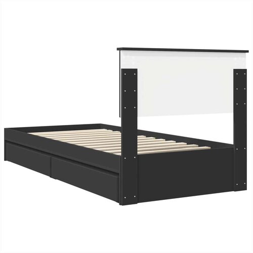  Krevet s od storage Crna 90 x 190 cm Konstruirano drvo Slike