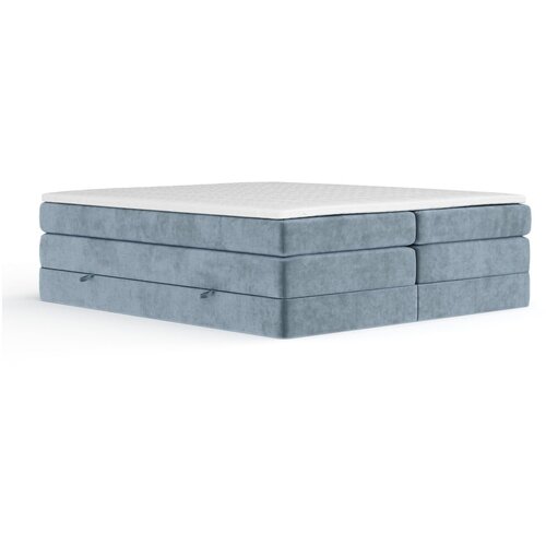 Maison de Rêve Modra boxspring postelja s prostorom za shranjevanje/brez vzglavja 160x200 cm Juniper &ndash; Cene