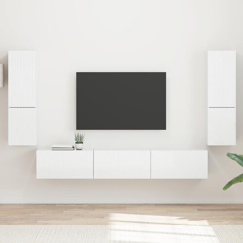 vidaXL Komplet TV omaric 4 pcs Visok sijaj bela Konstruiran les - - Bela - 61.16 - 30 x 31 x 60 cm - 2025--Uvoz_2 Cene