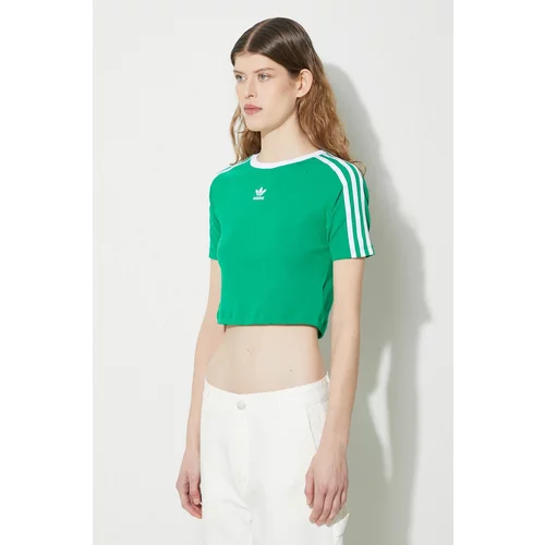 Adidas Majica '3 Streifen' zelena / bela
