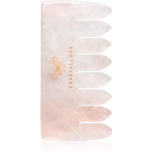 Crystallove Rose Quartz Comb pomagalo za masažu za kosu i tijelo Slike