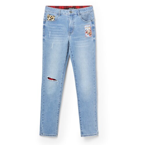 Desigual Kavbojke bež / moder denim / rdeča / črna Slike