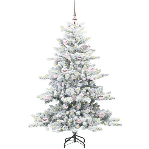VidaXL Umjetno božićno drvce s nogom with LEDs s stalakom 150cm PVC Slike