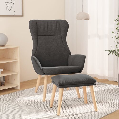 The Living Store Stol za spro&amp;scaron;čanje s stolčkom za noge temno sivo blago - Stol Za Spro&amp;scaron;čanje S Stolčkom Za Noge, (21485320) Slike