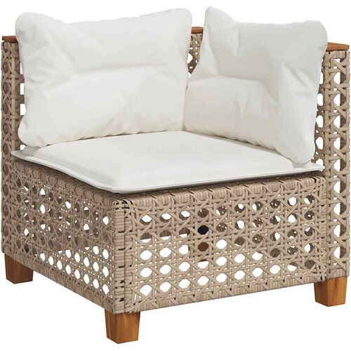  10-dijelni set vrtnih sofa s jastucima bež od poliratana 317.5 x 254 x 69 cm Slike