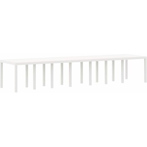  Stol za vrt Bijelo 400 x 100 x 73 cm poliratan Slike
