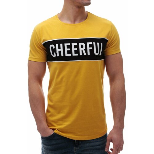 Madmext Printed Crew Neck Yellow T-Shirt 2881 Cene