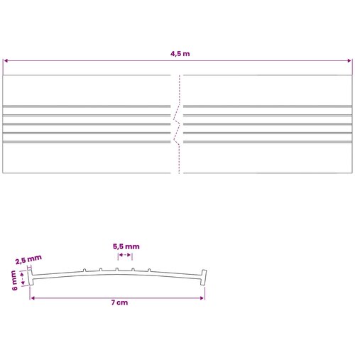  Brtva za garažna vrata Crna 70 x 6 mm 4,5 m PVC Slike